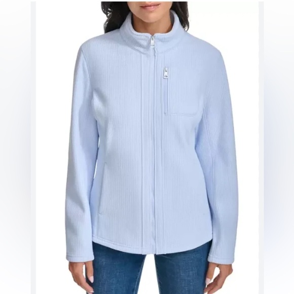 NWT Andrew Marc Women's Ribbed Full Zip Jacket Blue XXL XL - Picture 1 of 4
